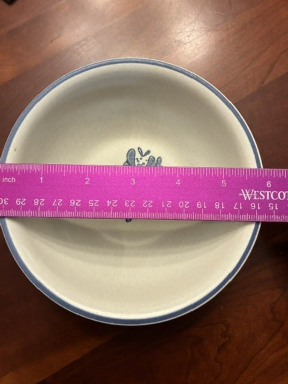 Set of 2 Pfaltzgraff Yorktowne Vintage Stoneware Blue trim Soup/Cereal Bowls - Picture 4 of 5